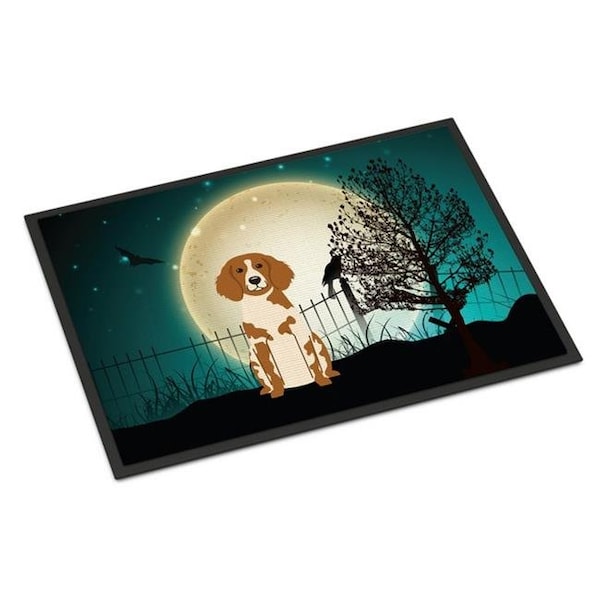 Carolines Treasures BB2262MAT Halloween Scary Brittany Spaniel Indoor or Outdoor Mat; 18 x 0.25 x 27 in. BB2262MAT - main